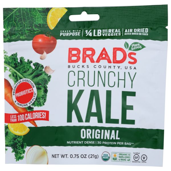 BRADS PLANT BASED: Chip Kale Orig W Probtics, 0.75 oz