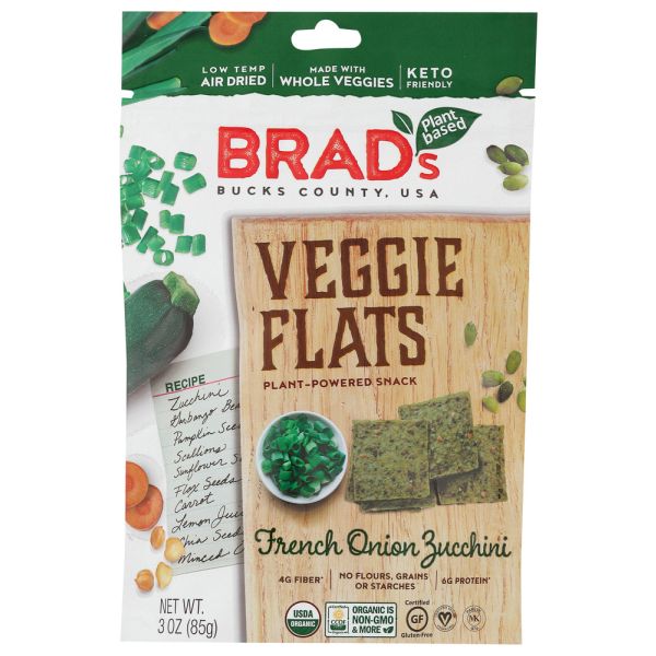 BRADS PLANT BASED: Veggie Flats French Onion Zucchini, 3 oz