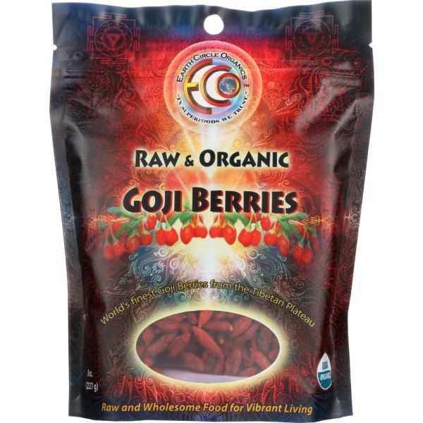 EARTH CIRCLE ORGANICS: Goji Berries Tibetan Plateau Raw, 8 oz