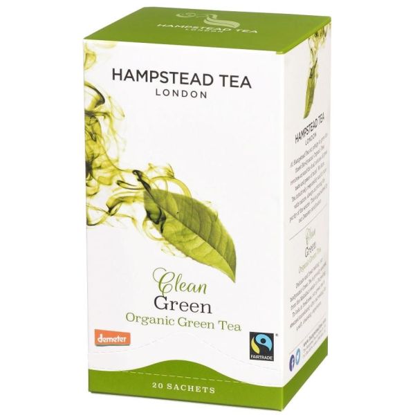 HAMPSTEAD TEA: Organic Fairtrade Clean Green Tea, 20 bg