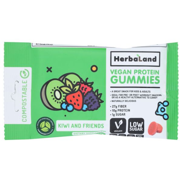 HERBALAND: Kiwi and Friends Vegan Protein Gummies, 50 gm