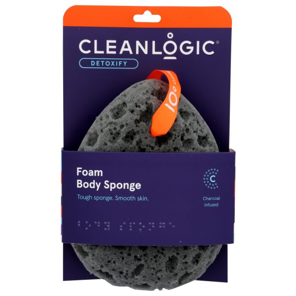 CLEANLOGIC: Sponge Sea Foam Charcoal Infused, 1 ea