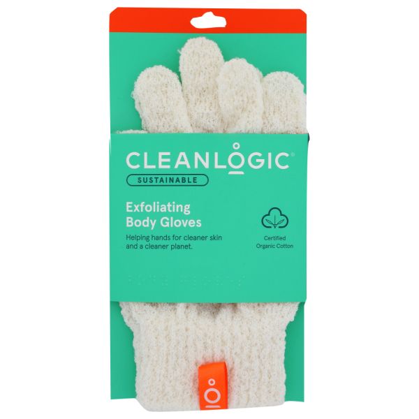 CLEANLOGIC: Sustainable Exfoliating Body Gloves, 1 pr