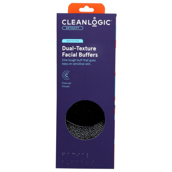CLEANLOGIC: Dual-Texture Facial Buffers, 3 PK