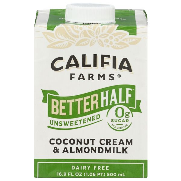 CALIFIA: Better Half Unsweetened Coconut Cream & Almond Milk, 16.9 oz