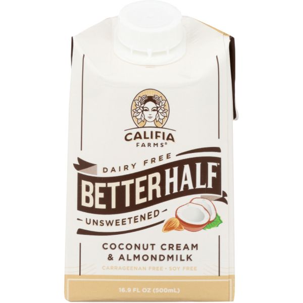CALIFIA: Better Half Unsweetened Coconut Cream & Almond Milk, 16.9 oz