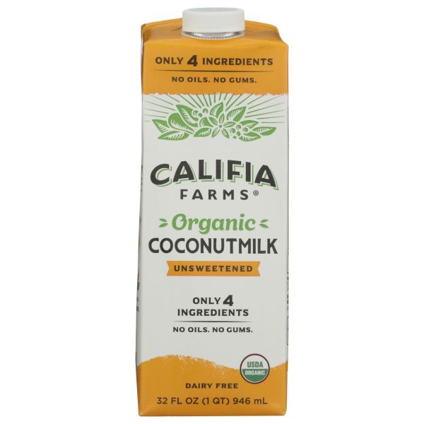 CALIFIA: Organic Unsweetened Coconut Milk, 32 fo