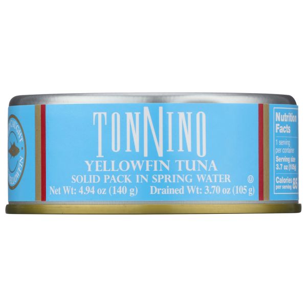 TONNINO: Yellowfin Tuna Solid Pack In Spring Water, 4.9 oz