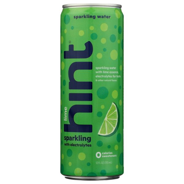 HINT: Lime Sparkling Water with Electrolytes, 12 fo