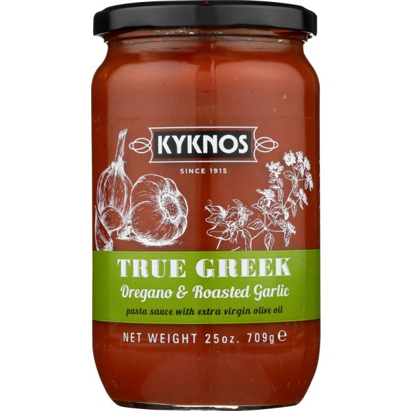 KYKNOS: True Greek Pasta Sauce Oregano and Roasted Garlic, 25 oz