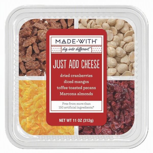 MADE WITH: Dried Cranberries, Diced Mangos, Toffee Toasted Pecans, Marcona Almonds Snack Mix, 11 oz