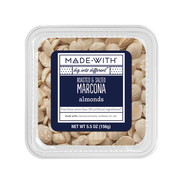 MADE WITH: Roasted And Salted Marcona Almonds Tub, 5.5 oz