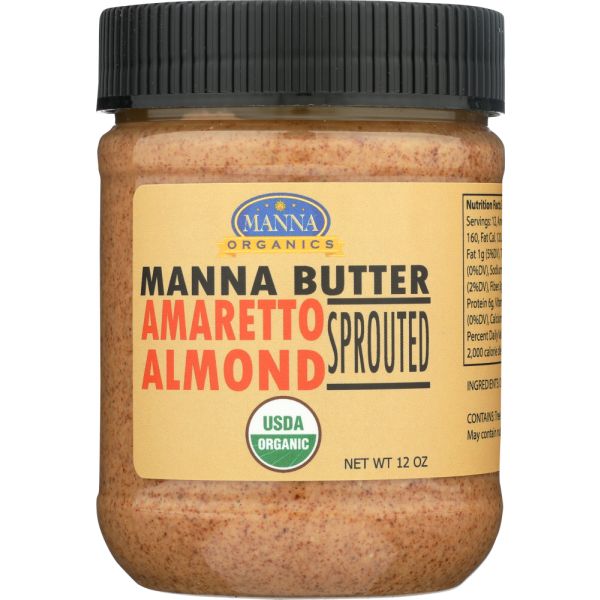 MANNA ORGANICS: Amaretto Almond Sprouted Butter, 12 oz