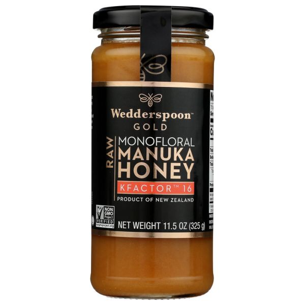 WEDDERSPOON: Raw Monofloral Manuka Honey KFactor 16, 11.5 oz
