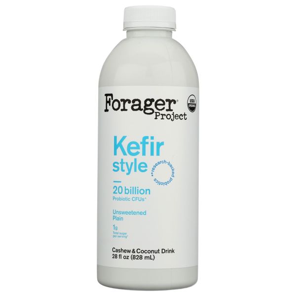 FORAGER PROJECT: Unsweetened Plain Cashew And Coconut Kefir Style Drink, 28 fo
