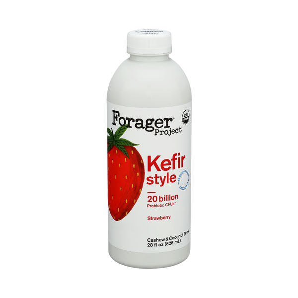FORAGER PROJECT Strawberry Kefir Style Probiotic Yogurt Drink, 28 fo