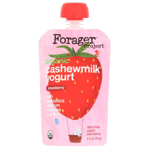 FORAGER PROJECT: Organic Cashewmilk Yogurt Strawberry, 3.2 oz