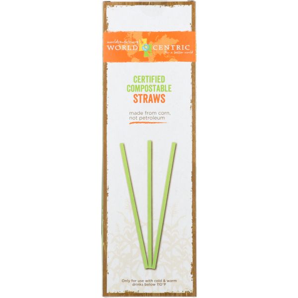 World Centric Compostable Straws, 50 Count