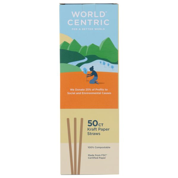 WORLD CENTRIC: Paper Straw, 50 pc