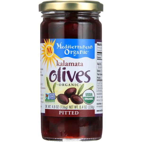 MEDITERRANEAN ORGANICS: Organic Pitted Kalamata Olives, 8.4 Oz