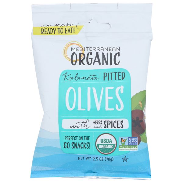 MEDITERRANEAN ORGANICS: Olives Klmta Pitd W Herbs, 2.5 oz
