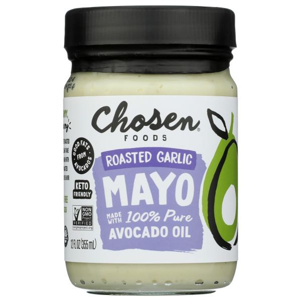 CHOSEN FOODS: Roasted Garlic Avocado Oil Mayo, 12 oz