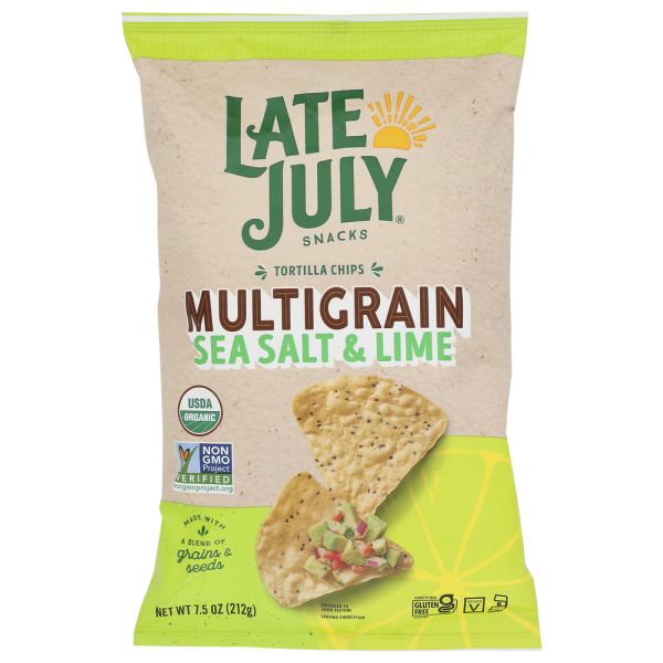 LATE JULY: Multigrain Sea Salt Lime Tortilla Chips, 7.5 oz