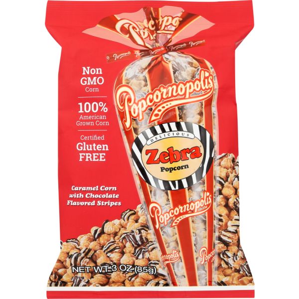 POPCORNOPOLIS: Zebra Popcorn, 3 oz