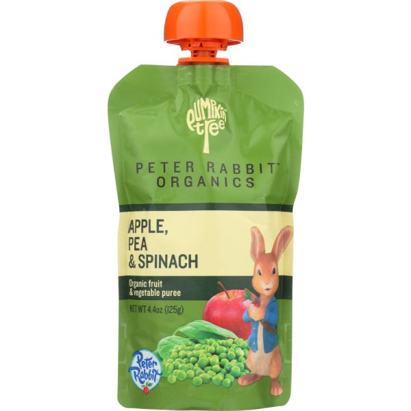PETER RABBIT: Baby Pea Spinach Apple Organic, 4.4 oz