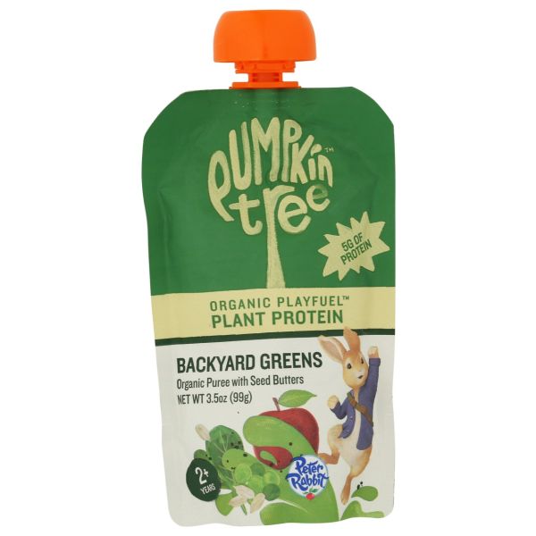 PETER RABBIT: Backyard Greens Organic Playfuel Plant Protein Puree, 3.5 oz