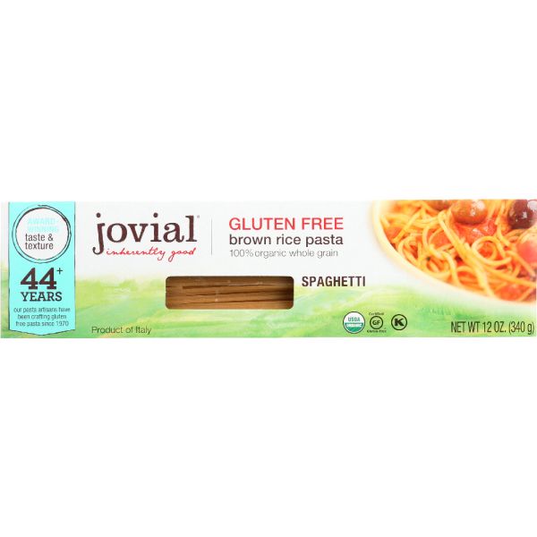 Jovial Organic Brown Rice Pasta Spaghetti Gluten Free, 12 oz