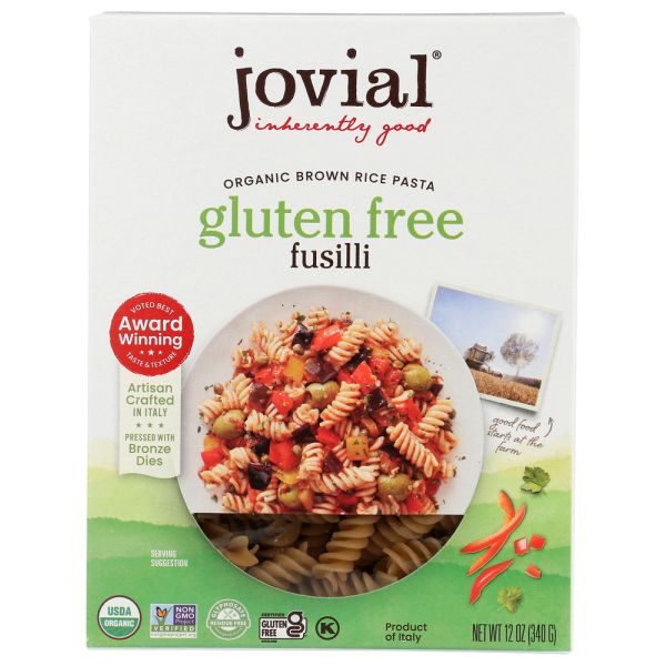 JOVIAL: Fusilli Gluten Free Pasta, 12 oz