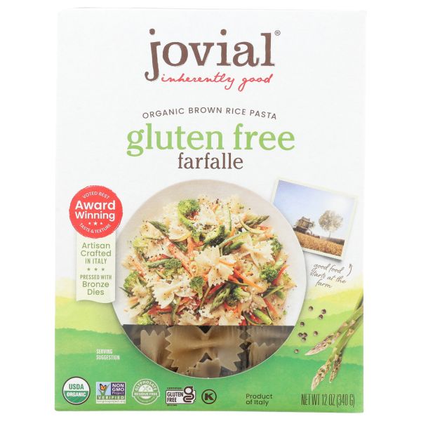 JOVIAL: Farfalle Brown Rice Pasta, 12 oz