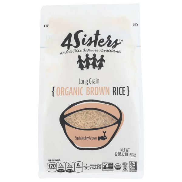 4SISTERS: Extra Long Grain Organic Brown Rice, 2 lb