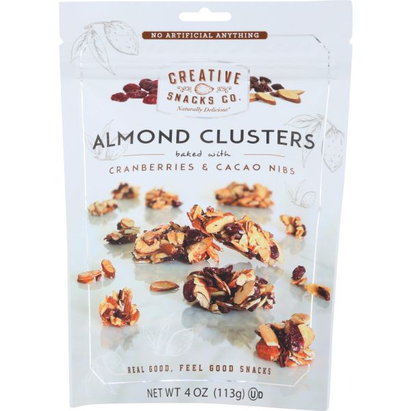CREATIVE SNACKS: Almond Cluster Nuts Cranberry And Cacao, 4 oz