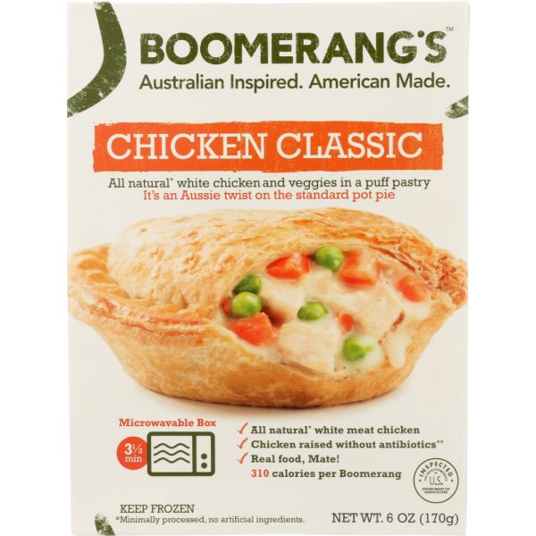 BOOMERANGS: Entree Chicken Pie Naturl, 6 oz