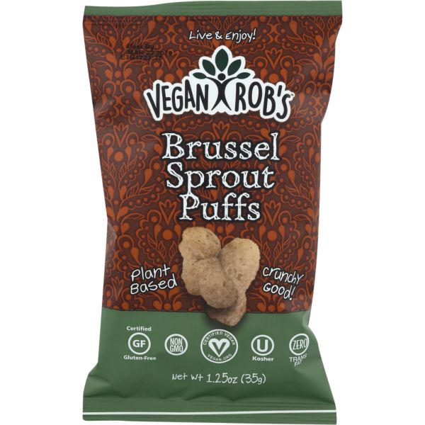 VEGANROBS: Plant Based Brussel Sprout Puffs, 1.25 oz