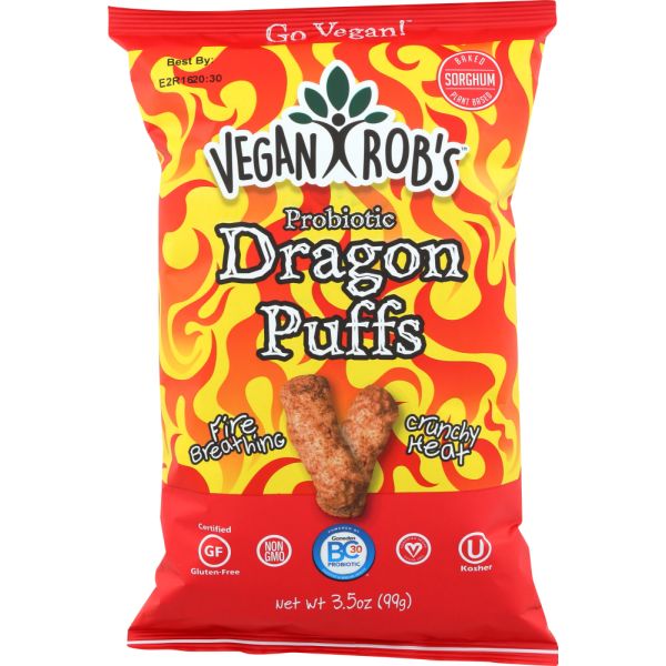 VEGANROBS: Probiotic Dragon Puffs, 3.5 oz