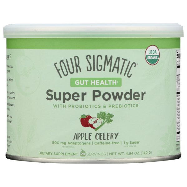 FOUR SIGMATIC: Gut Health Super Powder Apple Celery, 4.94 oz