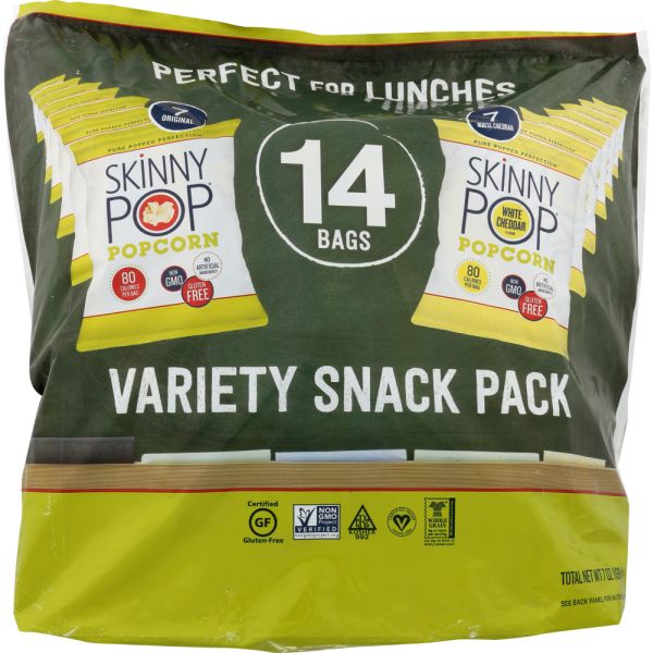 SKINNY POP: Popcorn RTE 2 Variety Pack 14 count, 7 oz