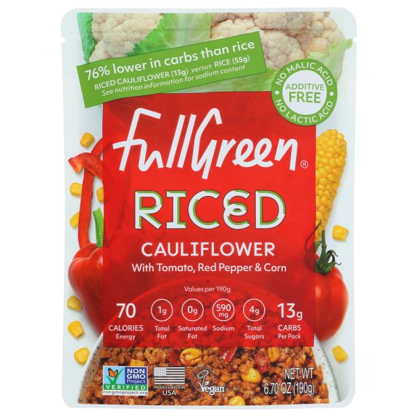 FULLGREEN: Riced Cauliflower Tomato Corn Pepper, 6.7 oz