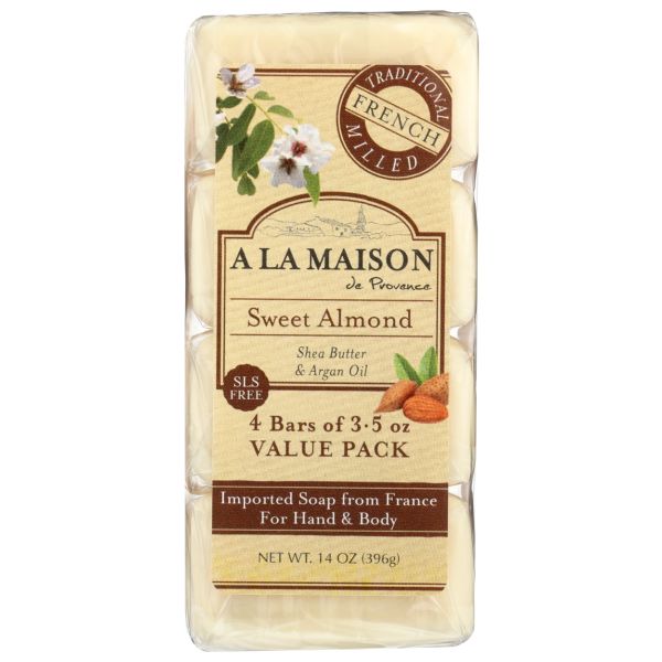 A LA MAISON: Sweet Almond Bar Soap Value Pack, 14 oz