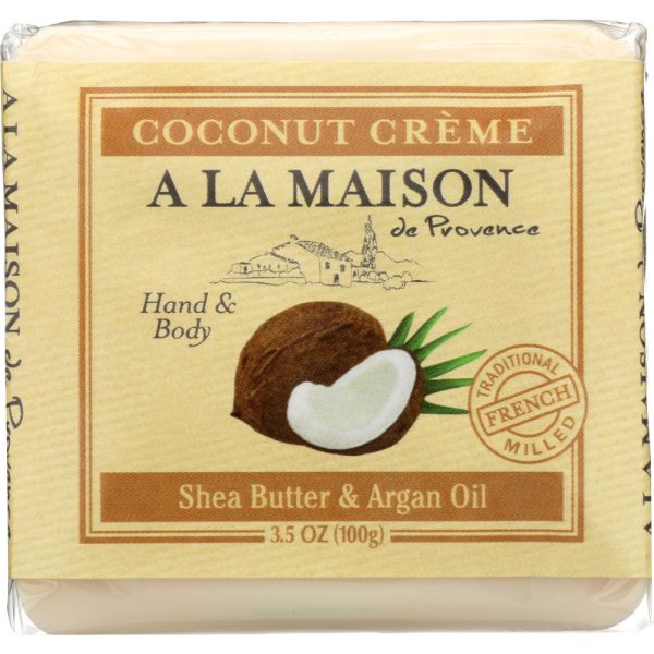 A LA MAISON DE PROVENCE: Mini Soap Bar Coconut Creme, 3.5 oz