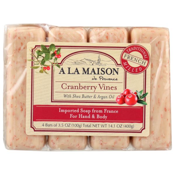 A LA MAISON: Cranberry Vines Soap Bar, 4 pk