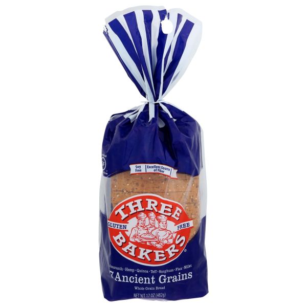 THREE BAKERS: 7 Ancient Grains Whole Grain Bread, 17 oz
