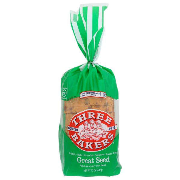 THREE BAKERS: Great Seed Whole Grain and 7 Seed Bread, 17 oz