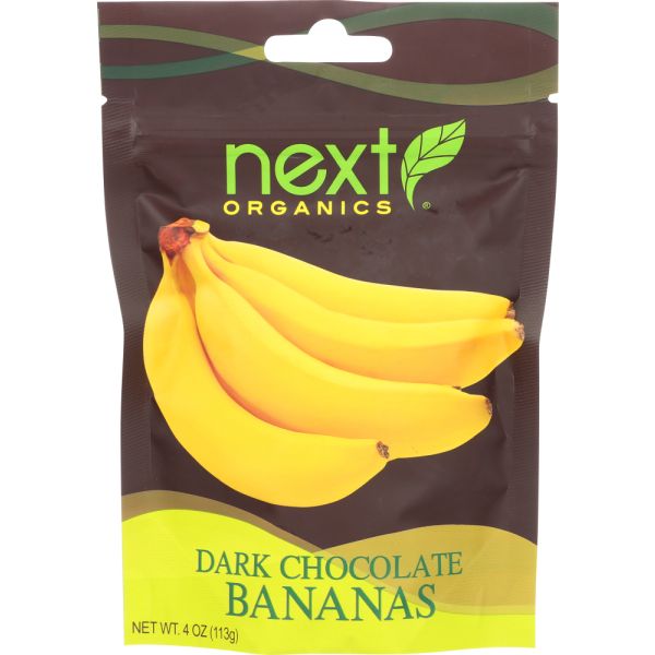 NEXT ORGANICS: Chocolate Covered Fruit Banana Dark, 4 oz