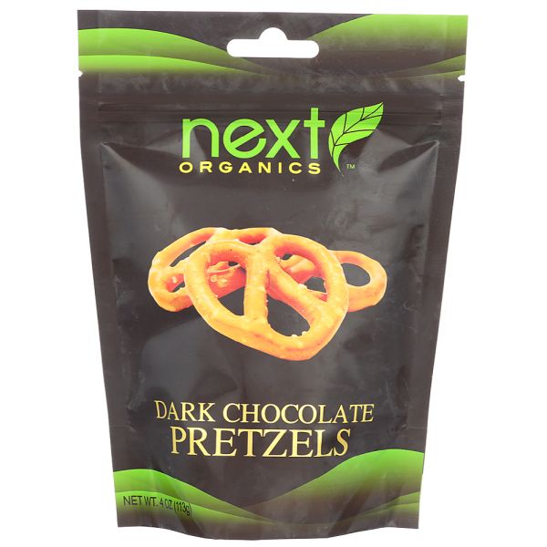 NEXT ORGANICS: Organic Dark Chocolate Pretzels, 4 oz