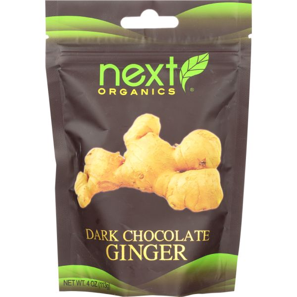 NEXT ORGANICS: Chocolate Covered Ginger Dark Organic, 4 oz
