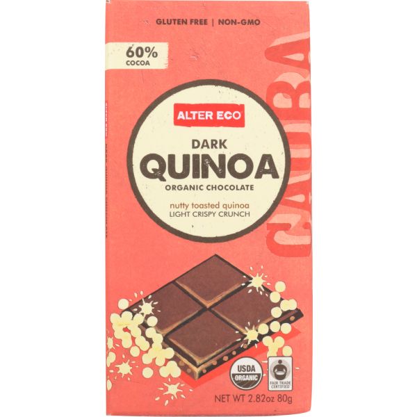 ALTER ECO: Organic Chocolate Dark Quinoa, 2.82 oz